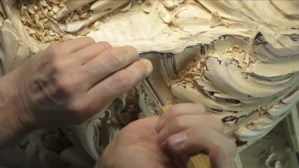 Carving from the left side.