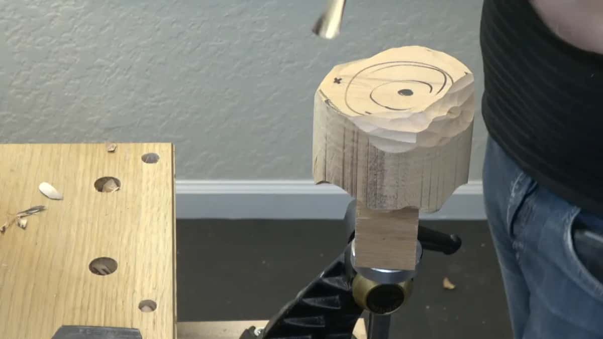 Top of the blank, centre marked.