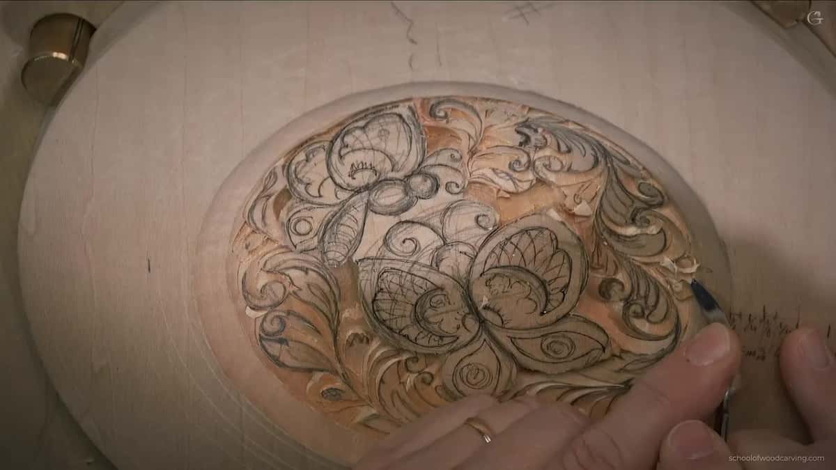 Ornament partly carved