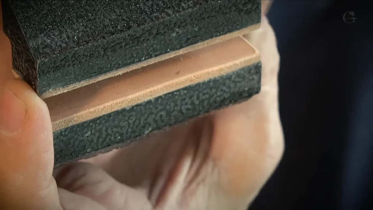 Leather glued between the jaw faces, so steel never lands on a finished surface