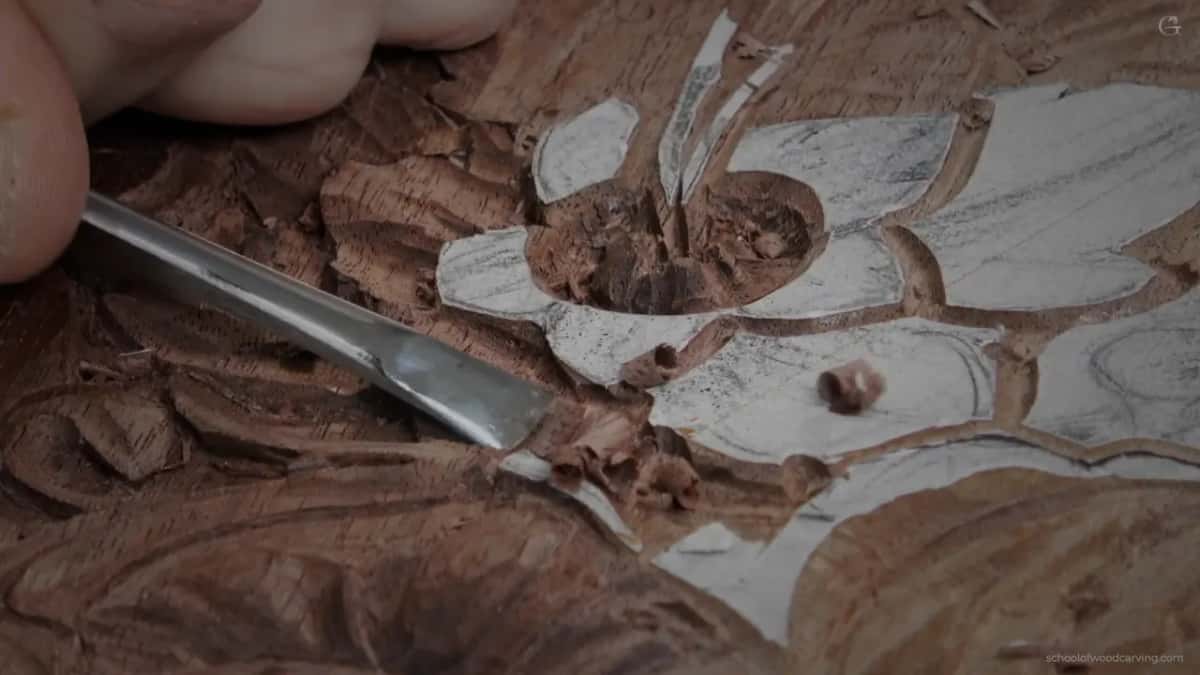 Lower left, a gouge taking down a shape that had been pulling too much attention to itself.
