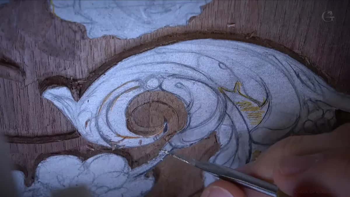 Slim point below the volute eye
