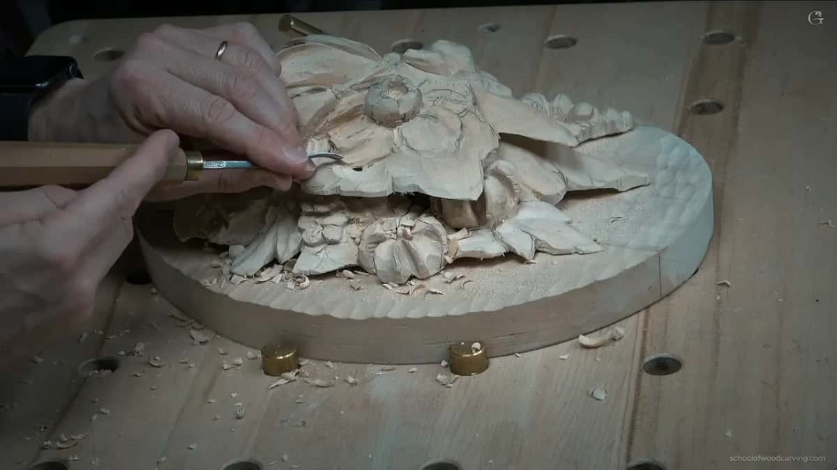 Undercutting a little further, with the thickness deliberately still held back so nothing gets committed too early