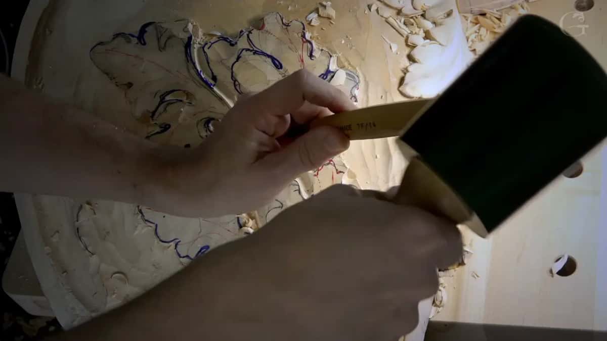 Dark mallet on the handle