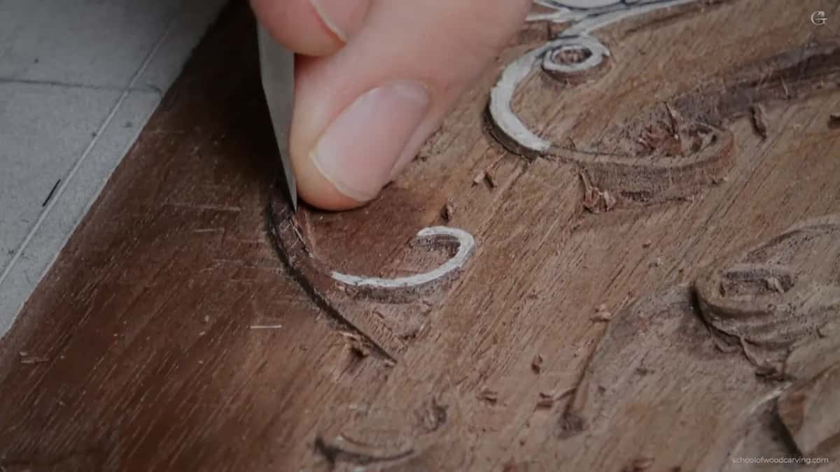 A fine tool against a scroll far shallower than it looks in this frame, and shallower than most people believe.