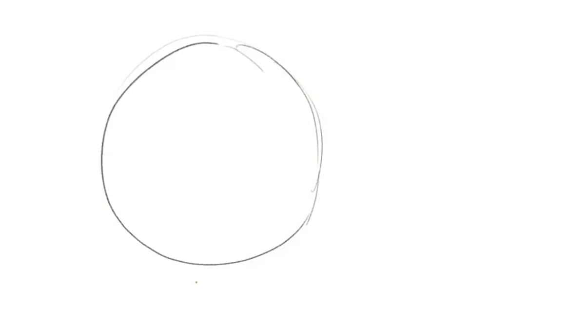 Single circle, drawn by hand