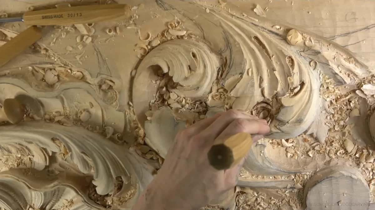 Hand on an octagonal handle.