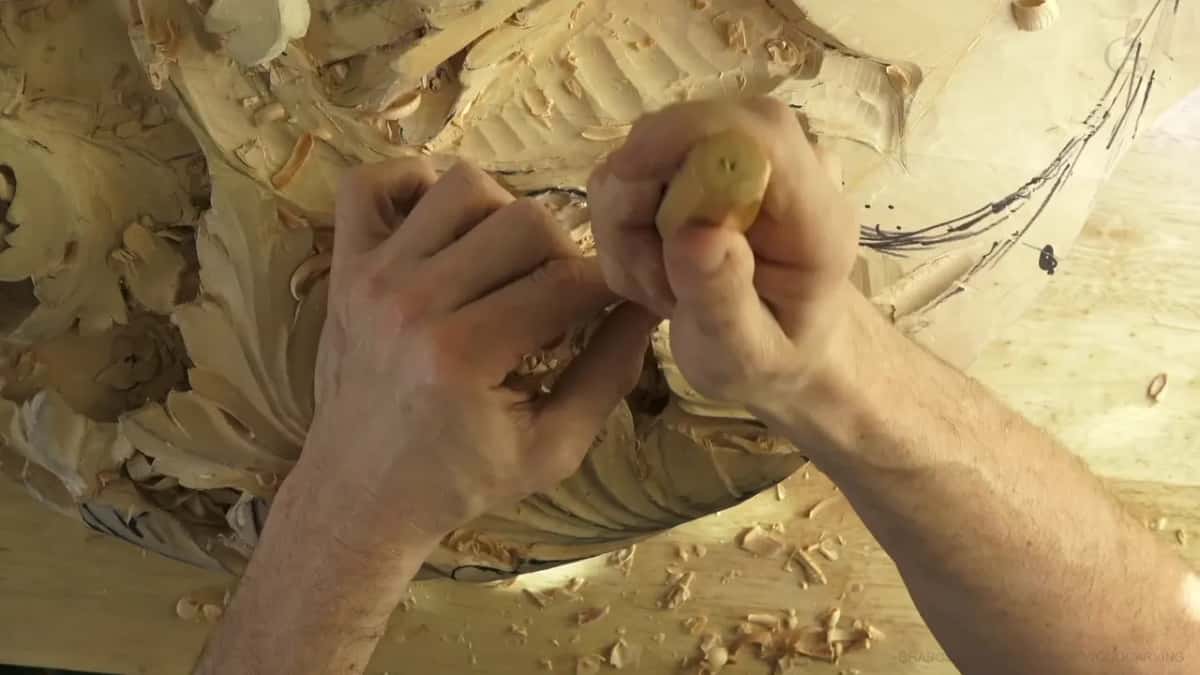 Palm on the handle.