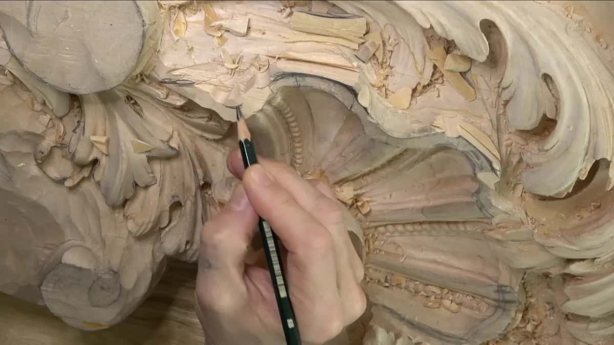 Pencil marks on the rim.