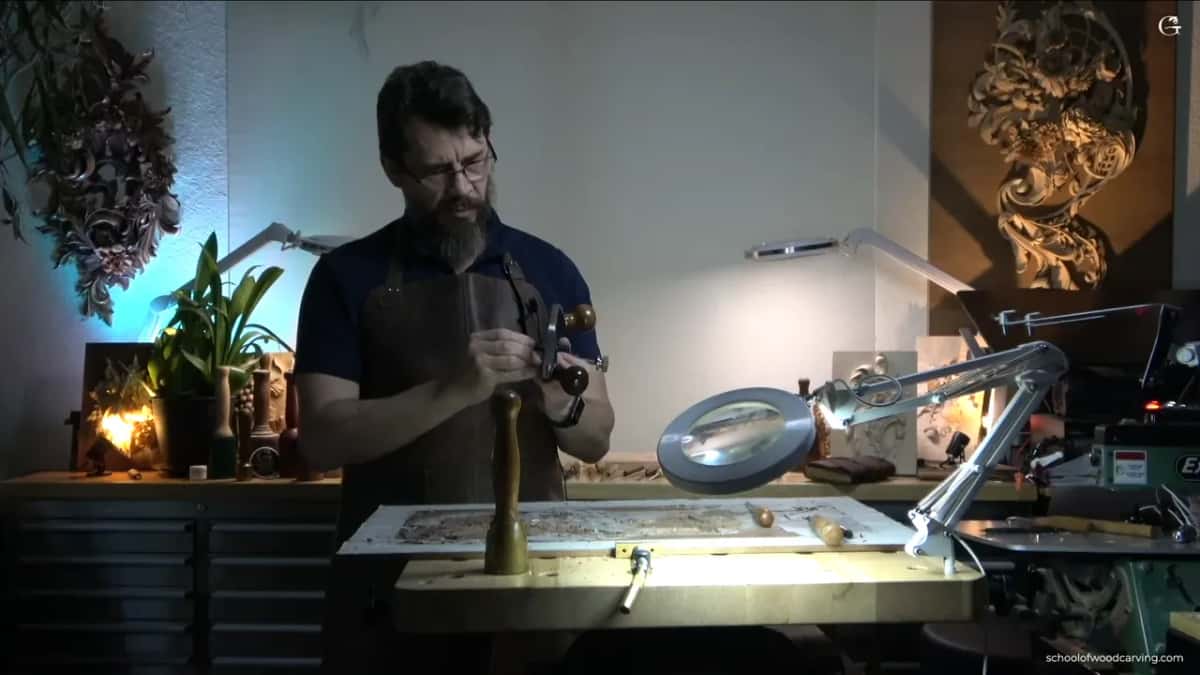 Workshop, magnifier in place.