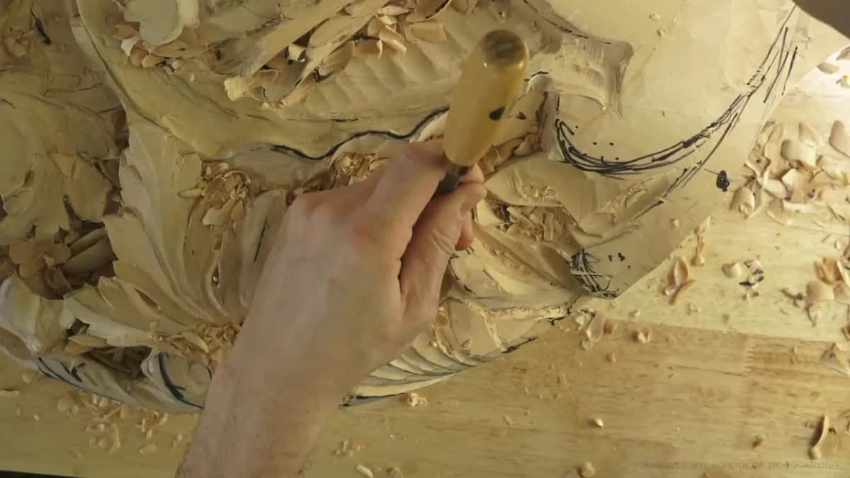 Straight up in the hollow, one gouge.