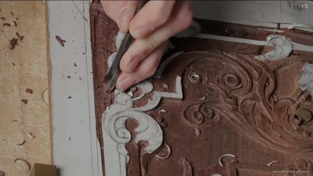 A darker tool, same scroll, far less taken per pass this time round.