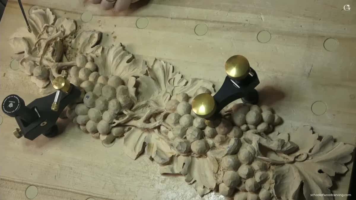 The whole grape panel clamped down