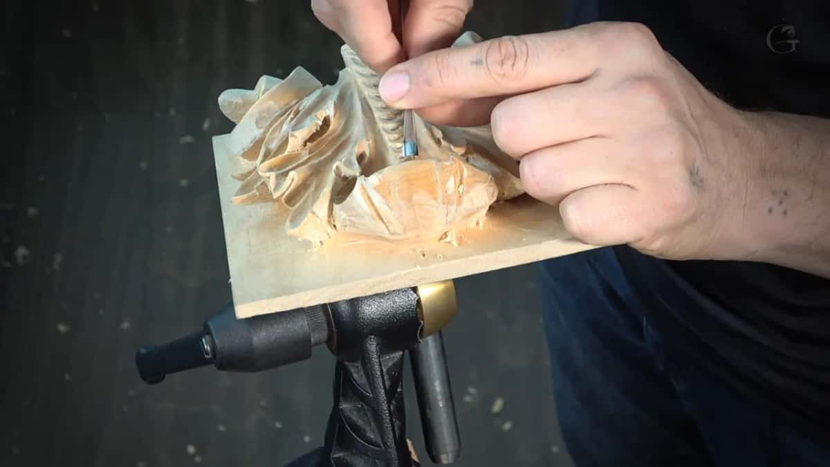 In the vice, pencil in hand, the surface already shining straight off the tool