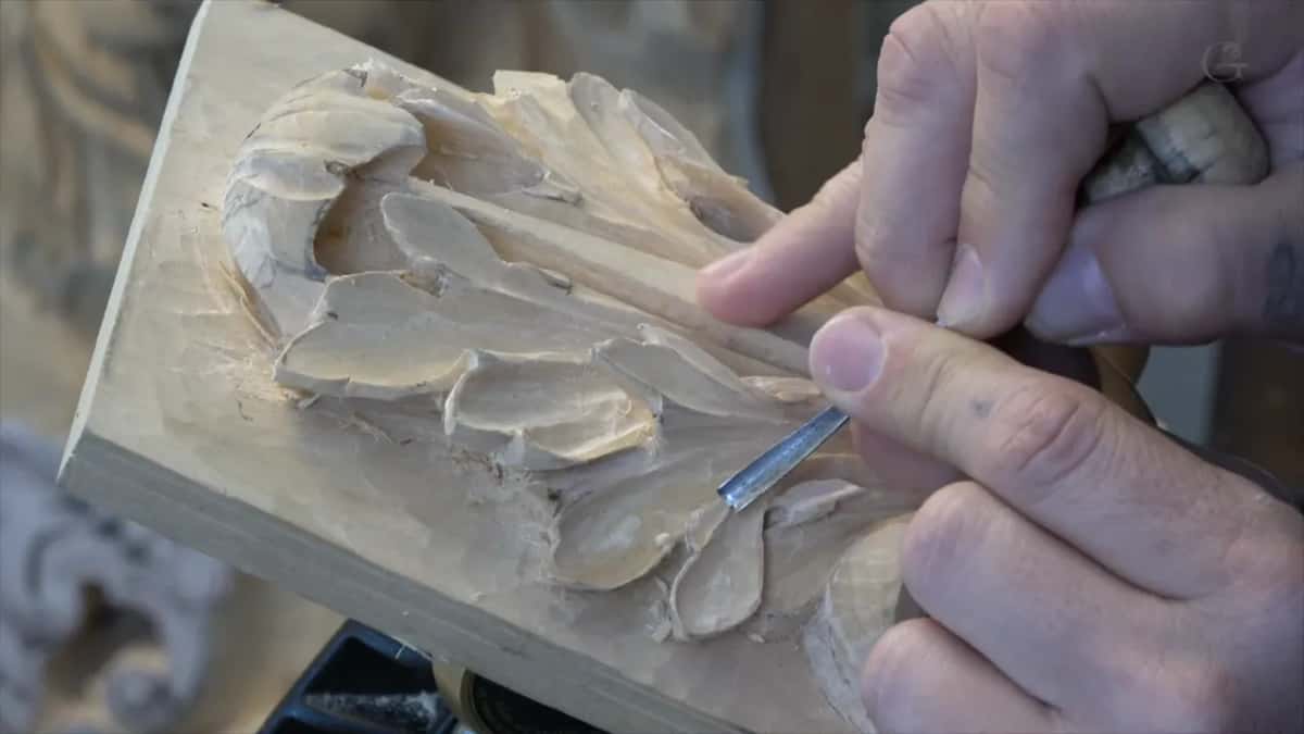 Small blade, plaster cast behind