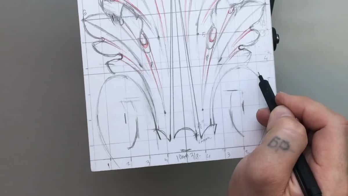 Both volutes and the centre, pen still working