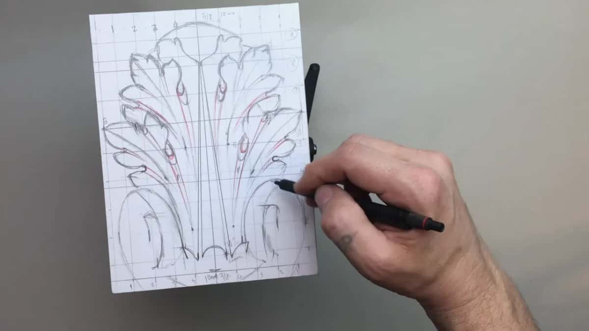 The leaf complete, volutes and all, ready to go onto the board