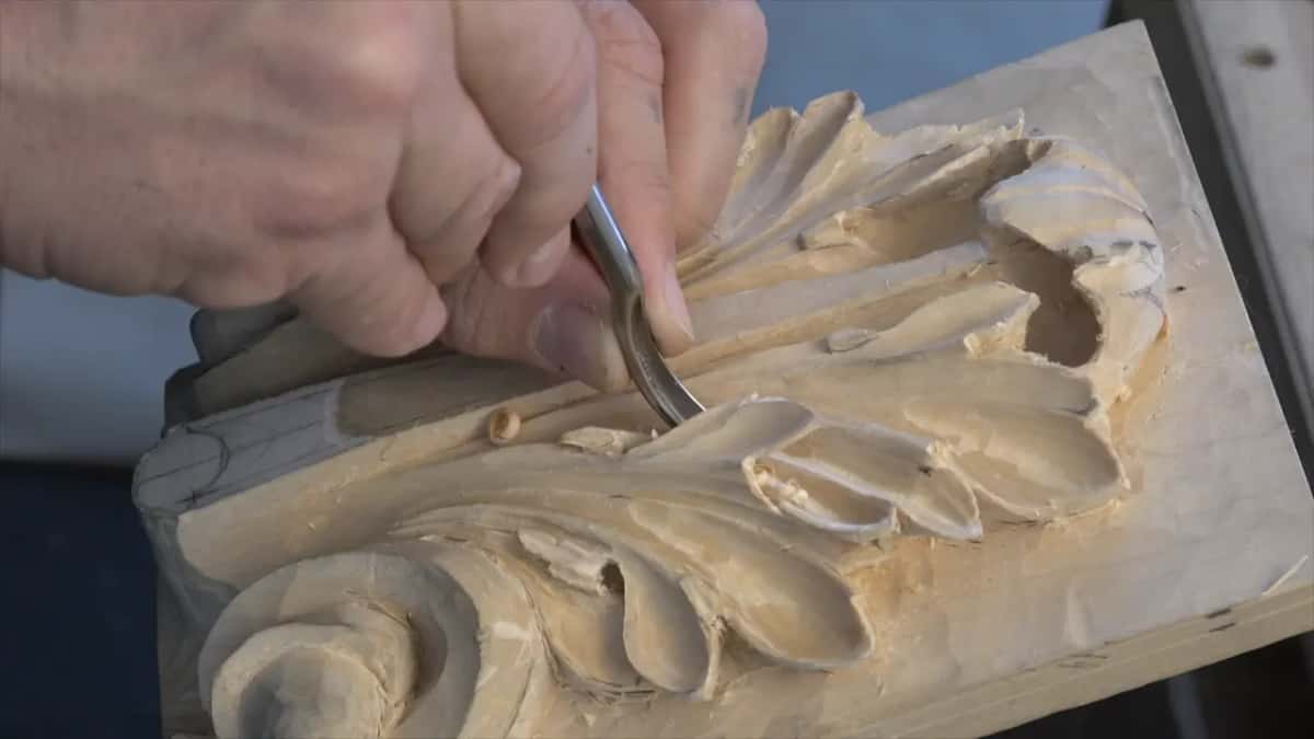 Steel worked across the carving