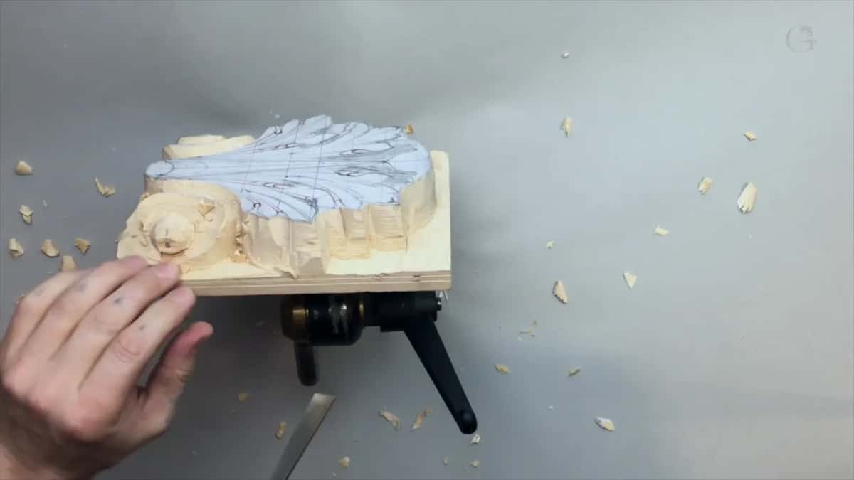 Panel seen almost edge on, so the real depth of the relief is visible