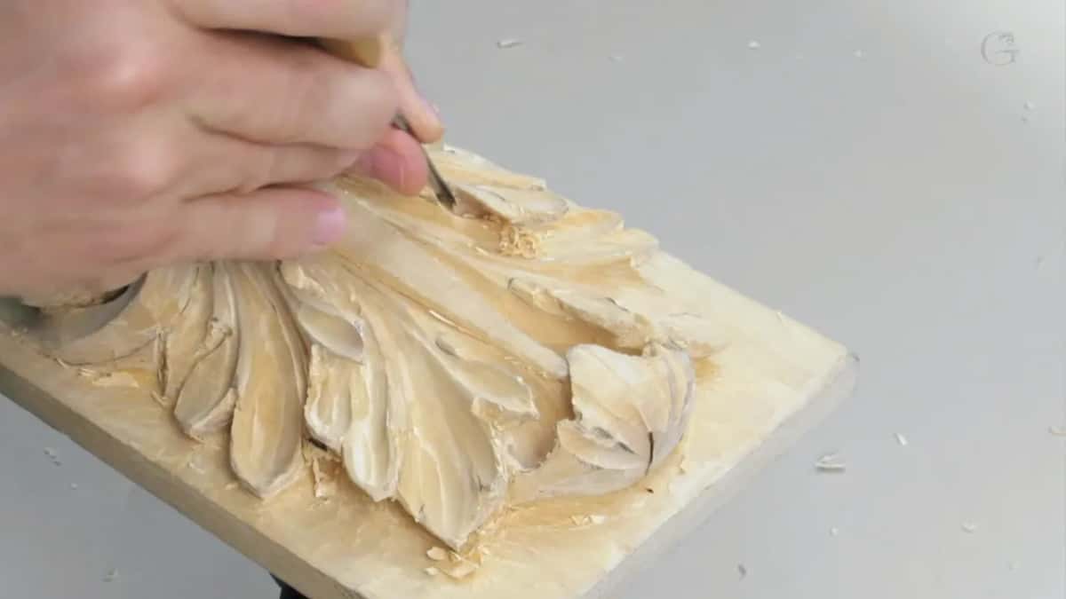 Awkward corner where the wood has gone thin on one side and the direction of every cut has to be chosen