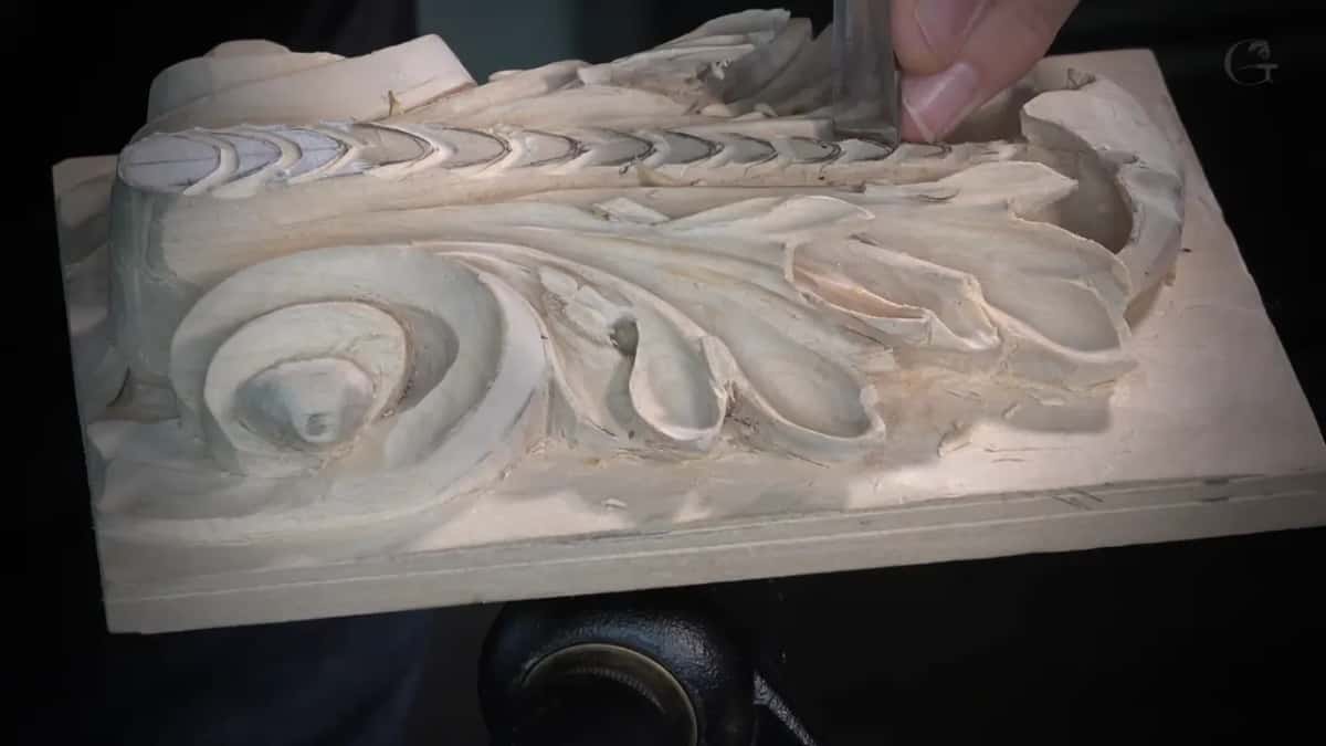 Panel turned to the light so the row of concaves reads like ribs inside a vault