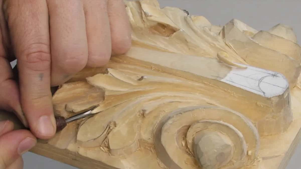 Matching hollow taken on the opposite half of the panel with the same narrow gouge