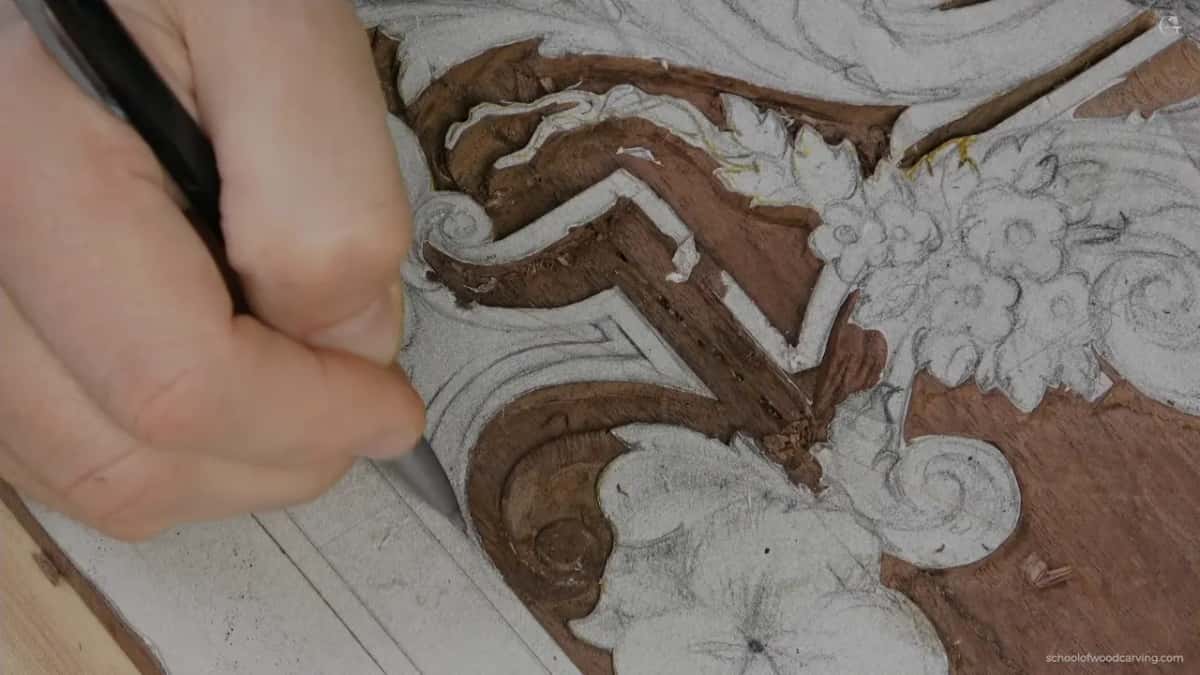 Dark tool at the folded shape where three drawn lines meet.