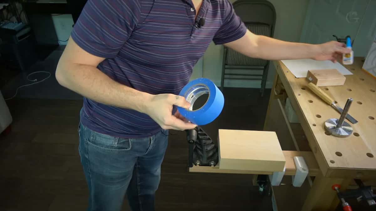 Roll of blue tape.