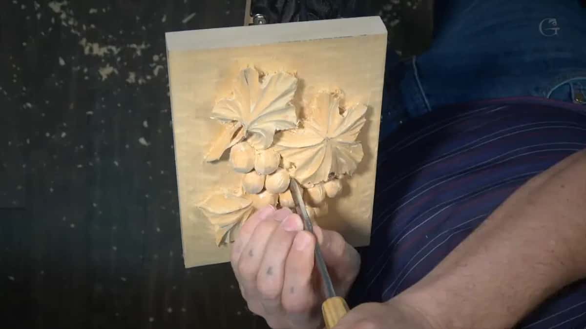 Small gouge cleaning a leaf edge.