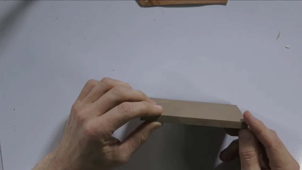 Thin board held edge on.