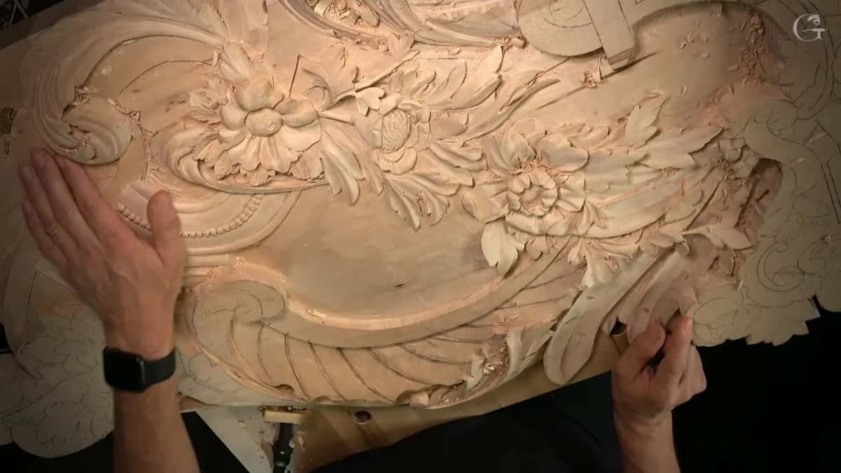 The whole panel, with one palm flat at its left side
