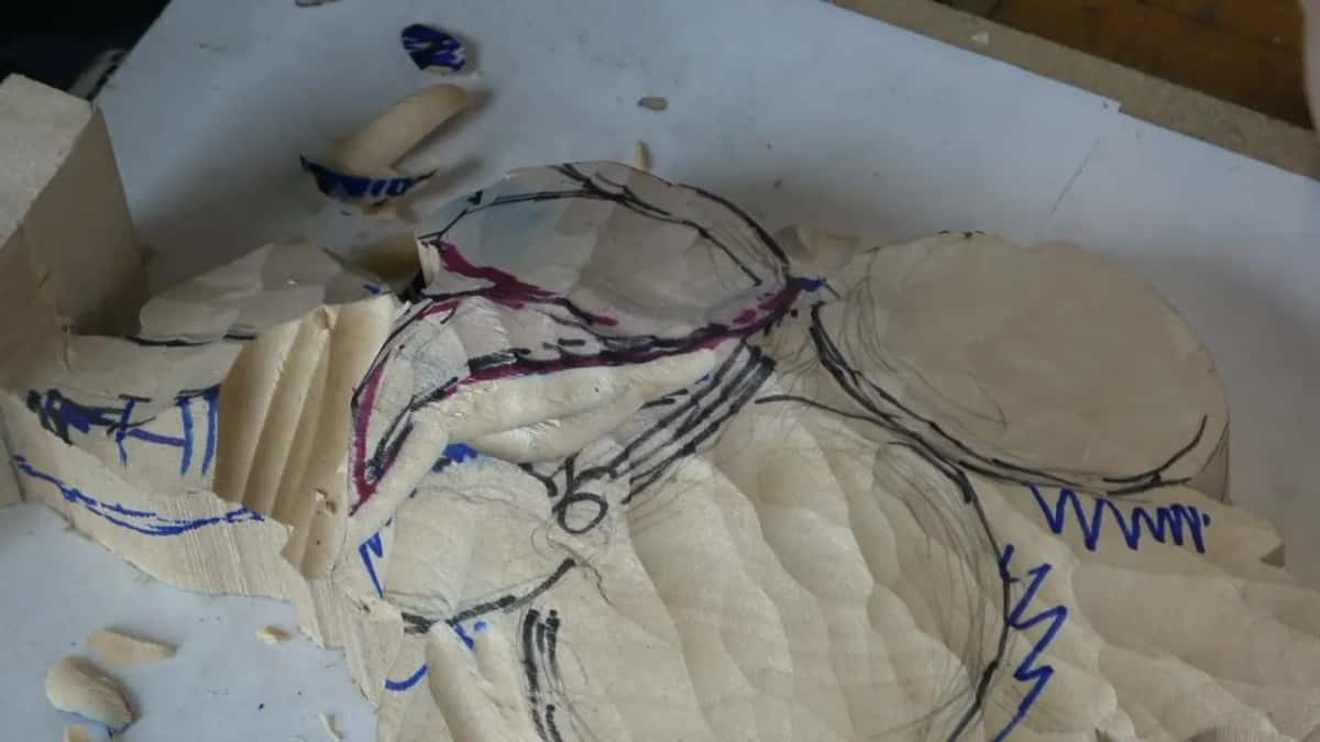 The drawing alone, no hands in shot