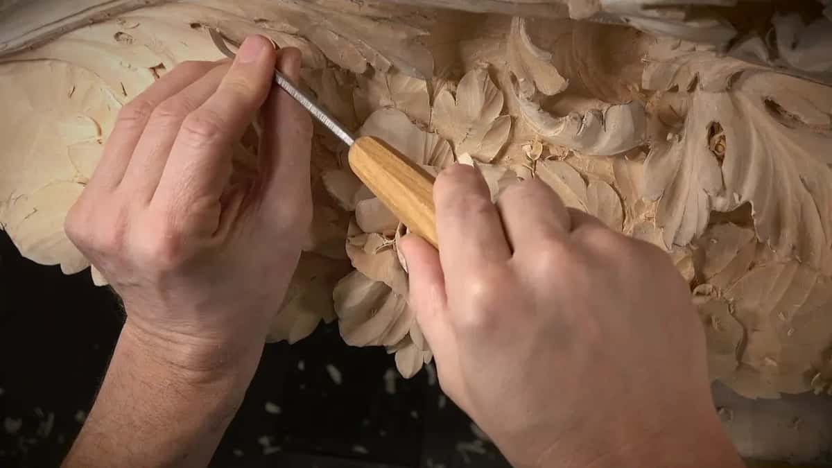 Fingertips steady a tiny veiner