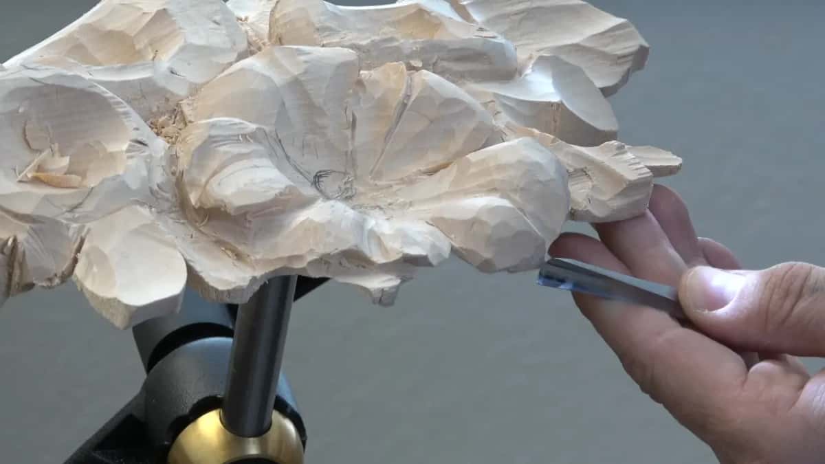 Tool brought in from the right hand side of the panel rather than from above, because the shape wanted it that way