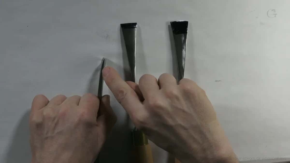 Pointing at the back corner.