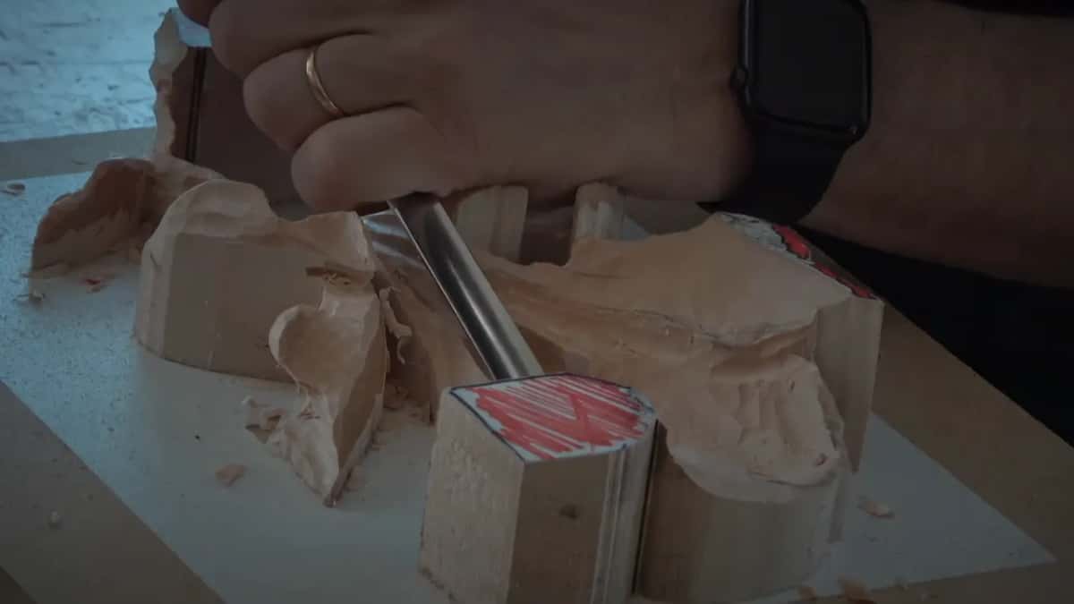 Ring and watch on that hand, the gouge goes in low under the edge