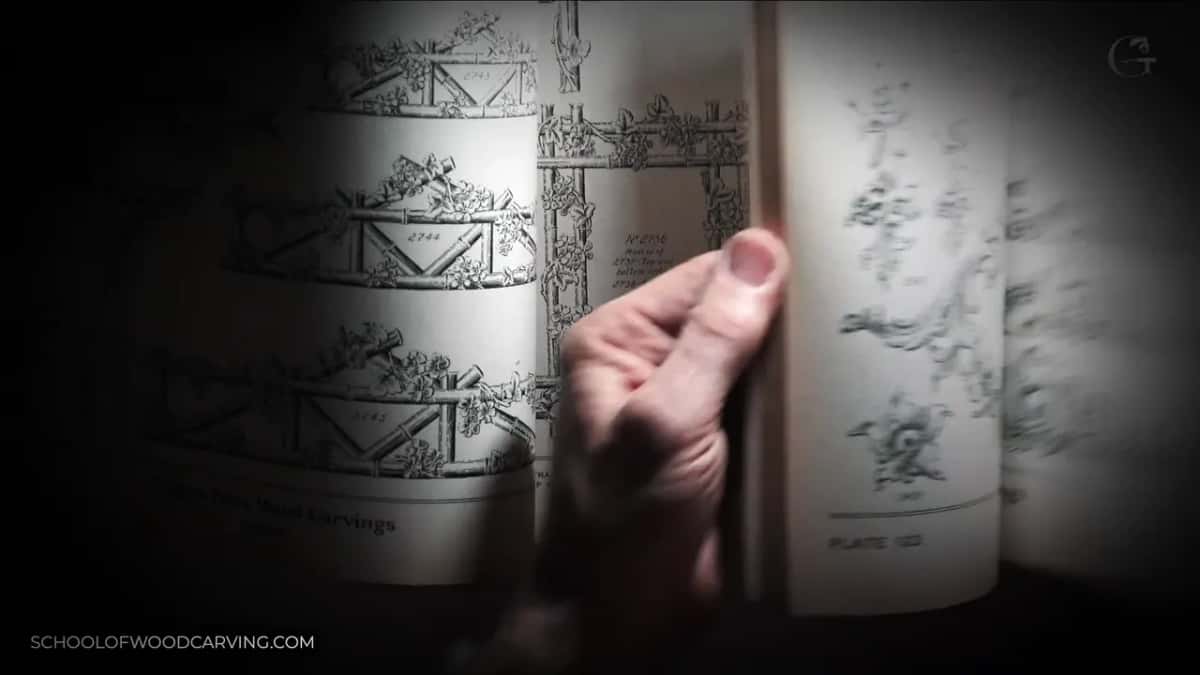 A thumb flips past plates of trellis panels