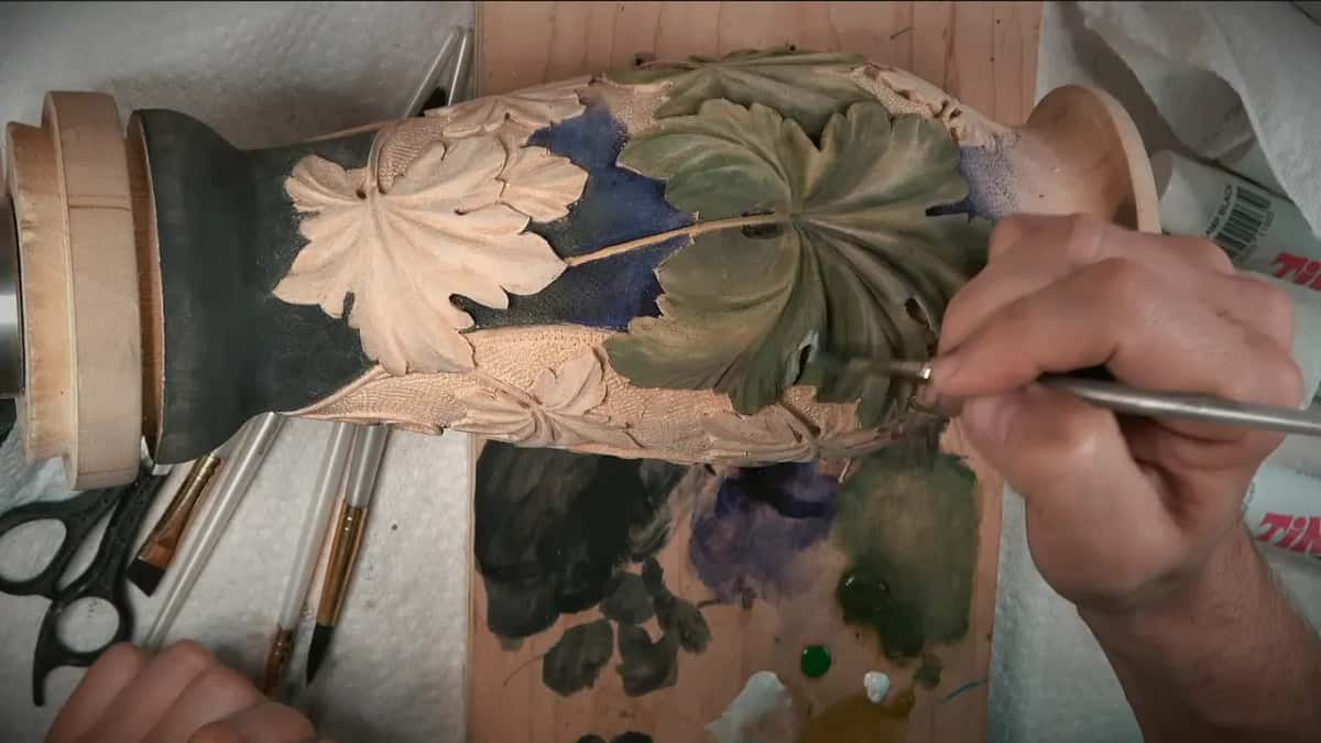 Brush along a leaf edge