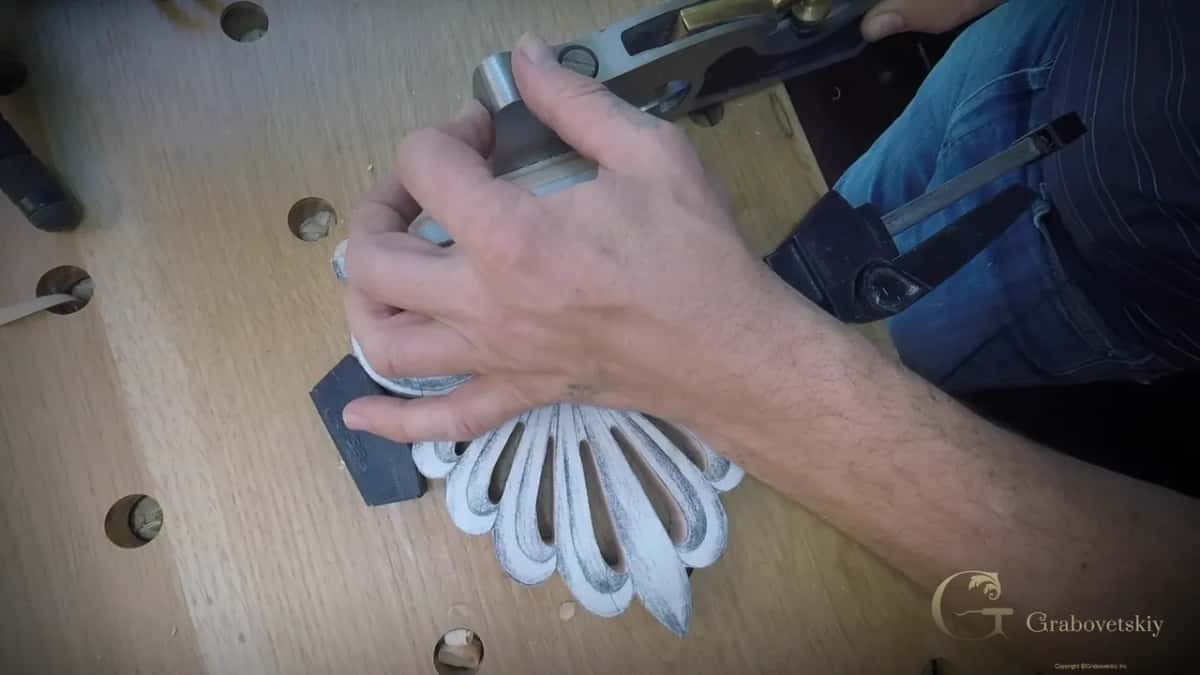 Right hand drives a plane along the base end