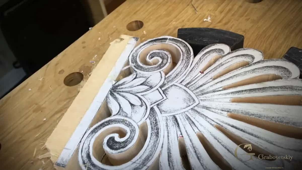 Plinth strip beside the swirls
