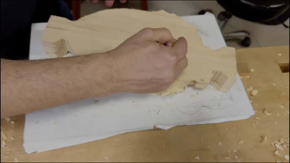 Pencil marking the back