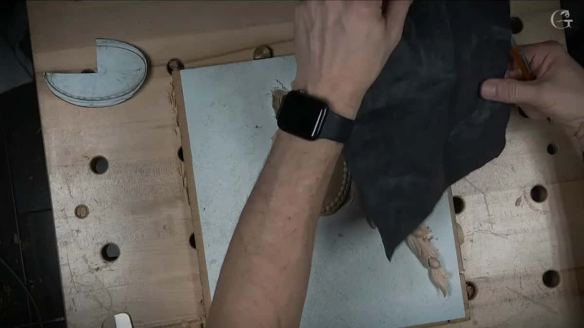 Black carbon sheet over a white board