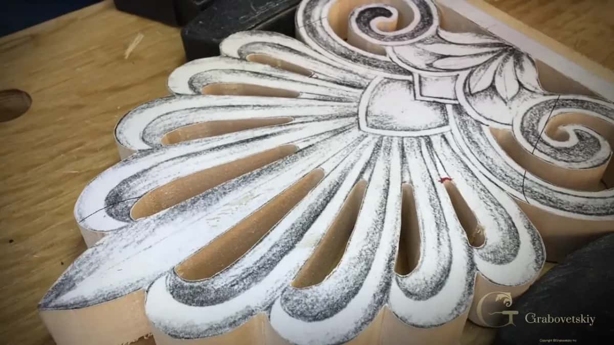 Palm fan petals still under paper