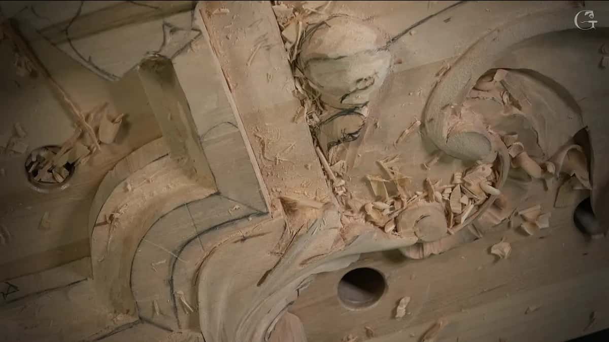 Pencil lines on a molding corner
