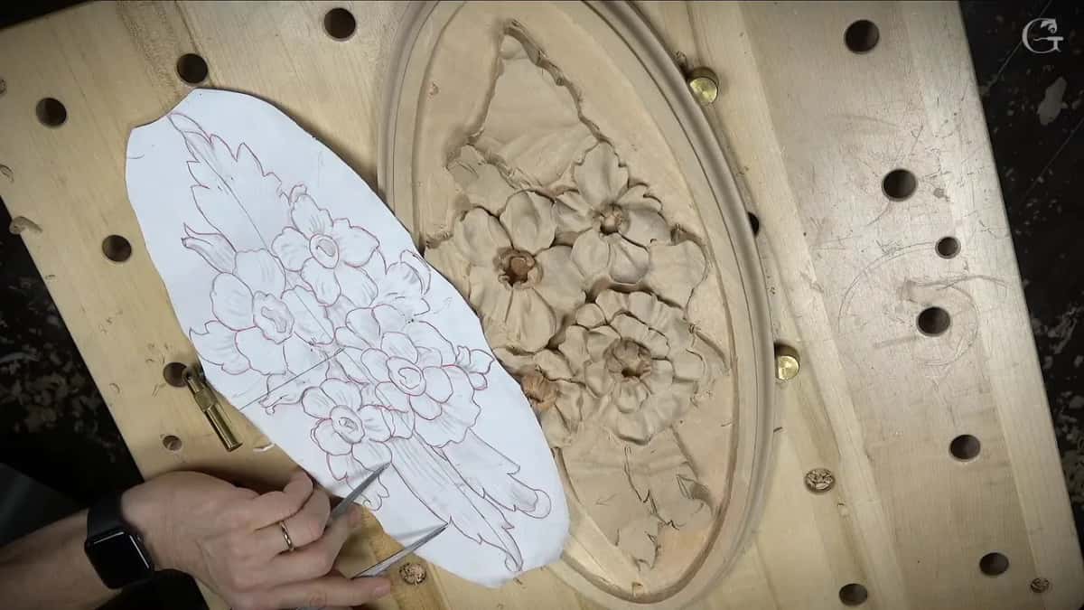 Calipers beside the drawing